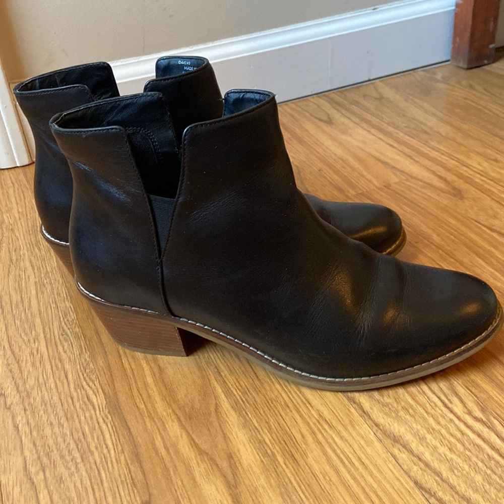 Cole Haan black leather booties.